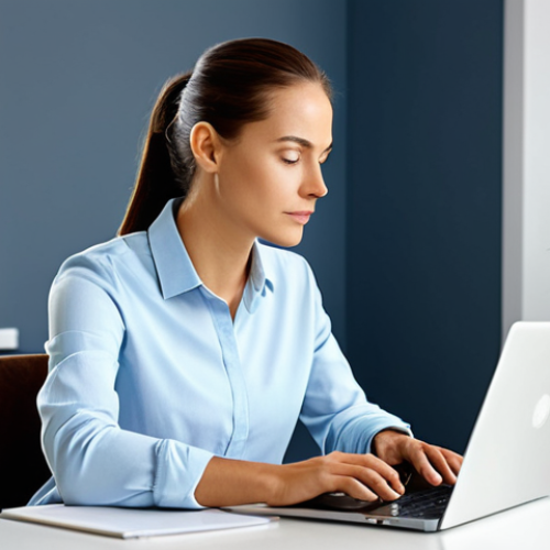 Home 6 A professional individual in a modest, smart casual business outfit, seated calmly at a clean, minimalist desk in a modern, brightly lit home office. The subject is intently focused on a laptop screen, which displays an uncluttered interface, free from notifications, embodying "deep work" and mindful productivity. The background features natural light and a few tasteful, non-distracting elements like a potted plant.
* safe for work, appropriate content, fully clothed, professional, perfect anatomy, correct proportions, natural pose, well-formed hands, proper finger count, natural body proportions, high-quality photograph, sharp focus, harmonious colors, natural lighting, professional photography, studio quality.