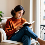 Home 14 디지털 슬로우 라이프의 미래 전망 - Woman Reading in a Cozy Parisian Apartment**
"A woman sitting in a comfortable armchair in a Parisi...